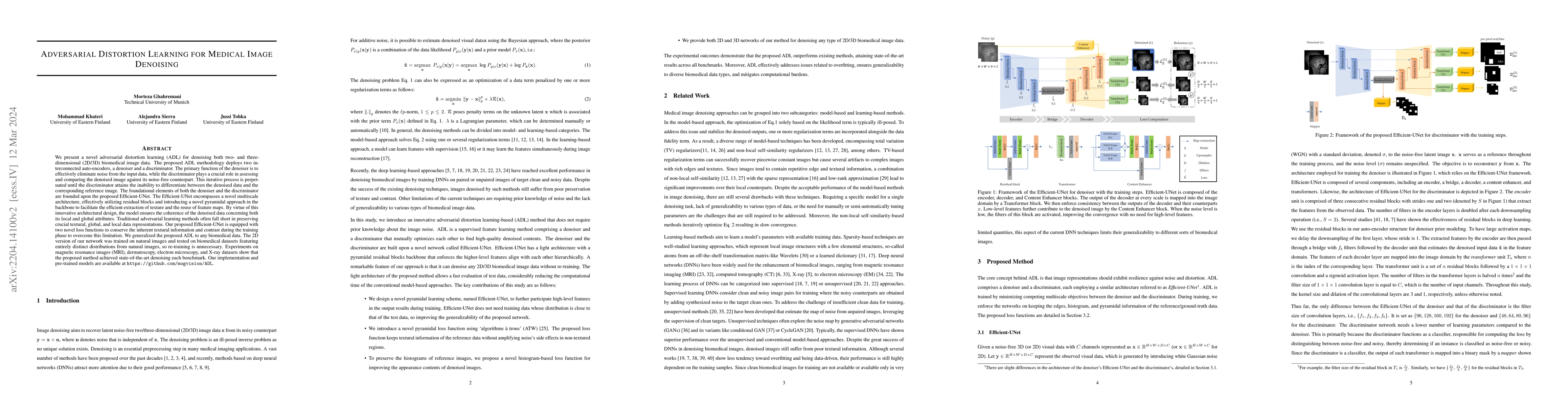 Thumbnail for Adversarial Distortion Learning for Medical Image Denoising