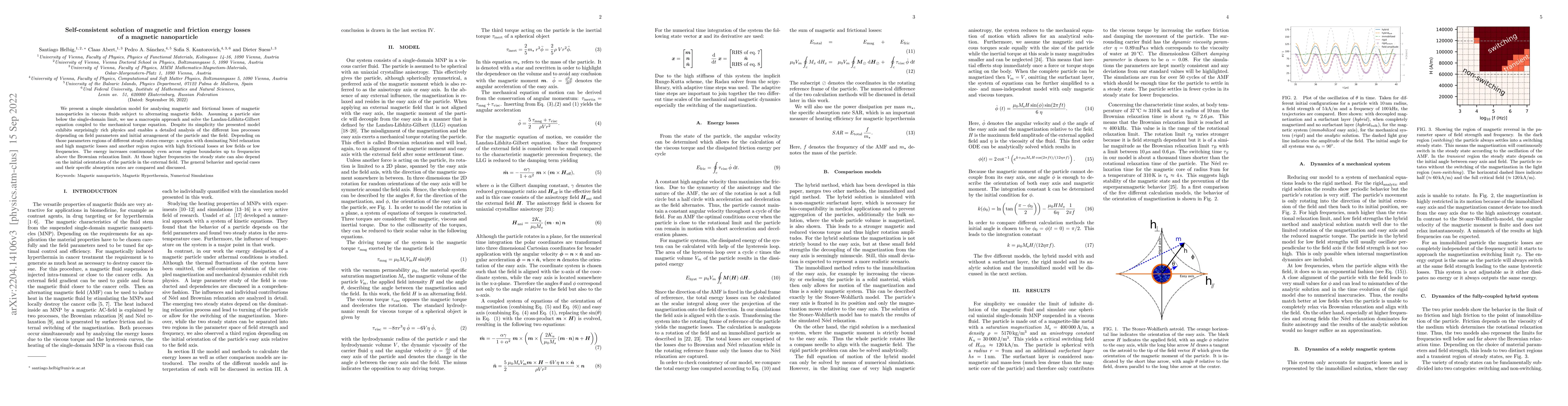 Thumbnail for Self-consistent solution of magnetic and friction energy losses of a
  magnetic nanoparticle