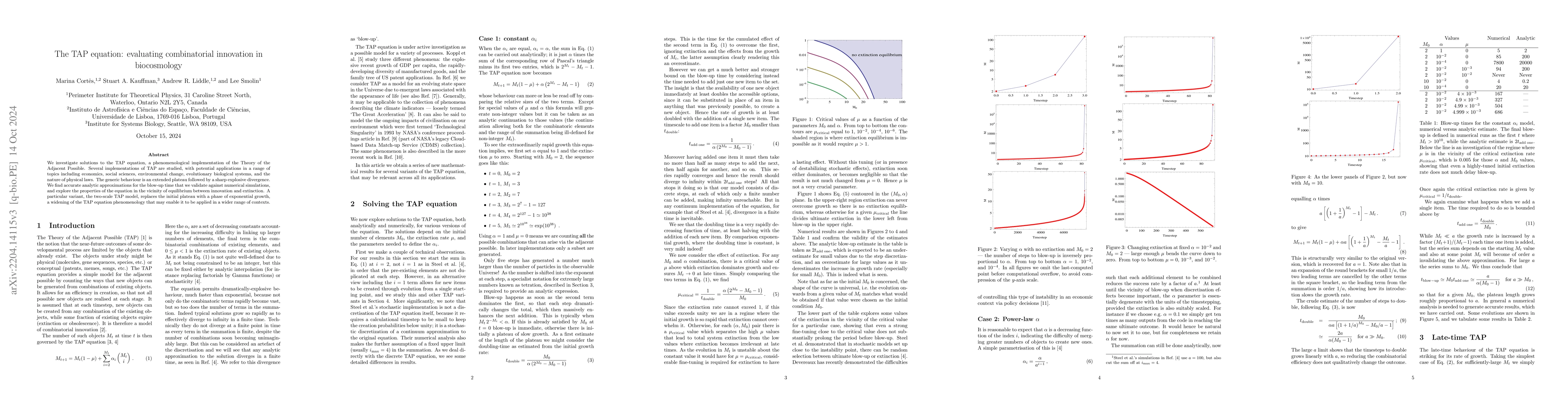 Thumbnail for The TAP equation: evaluating combinatorial innovation in Biocosmology