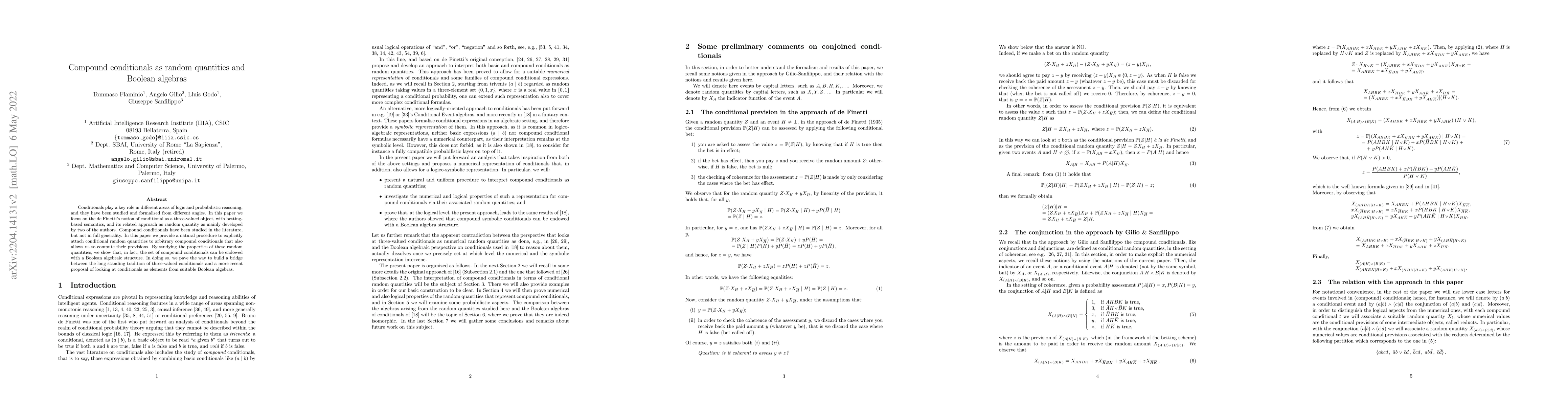 Thumbnail for Compound conditionals as random quantities and Boolean algebras
