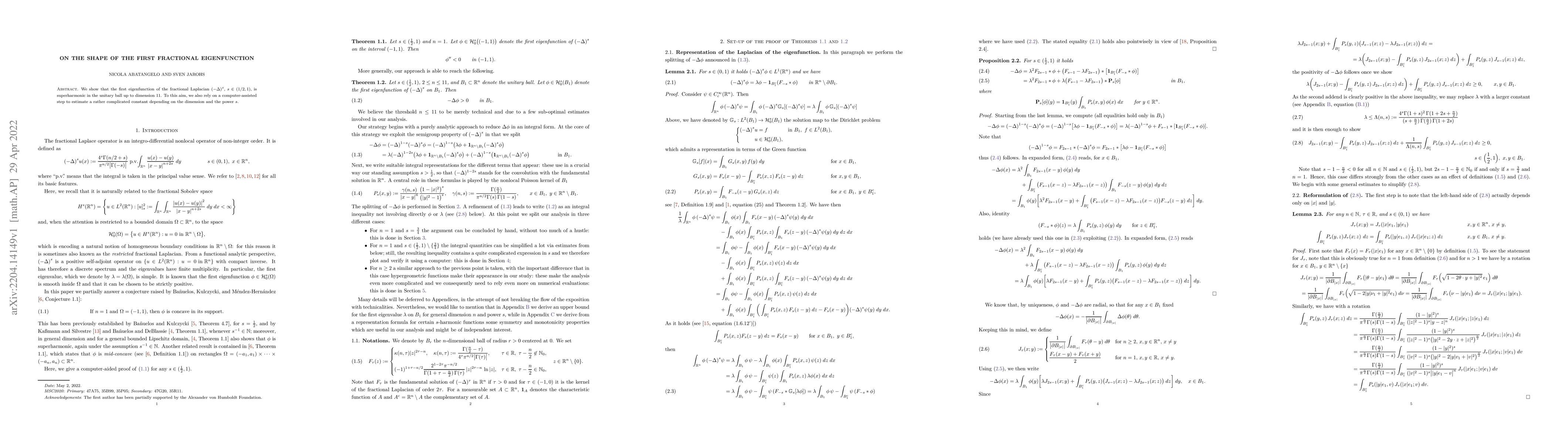 Thumbnail for On the shape of the first fractional eigenfunction