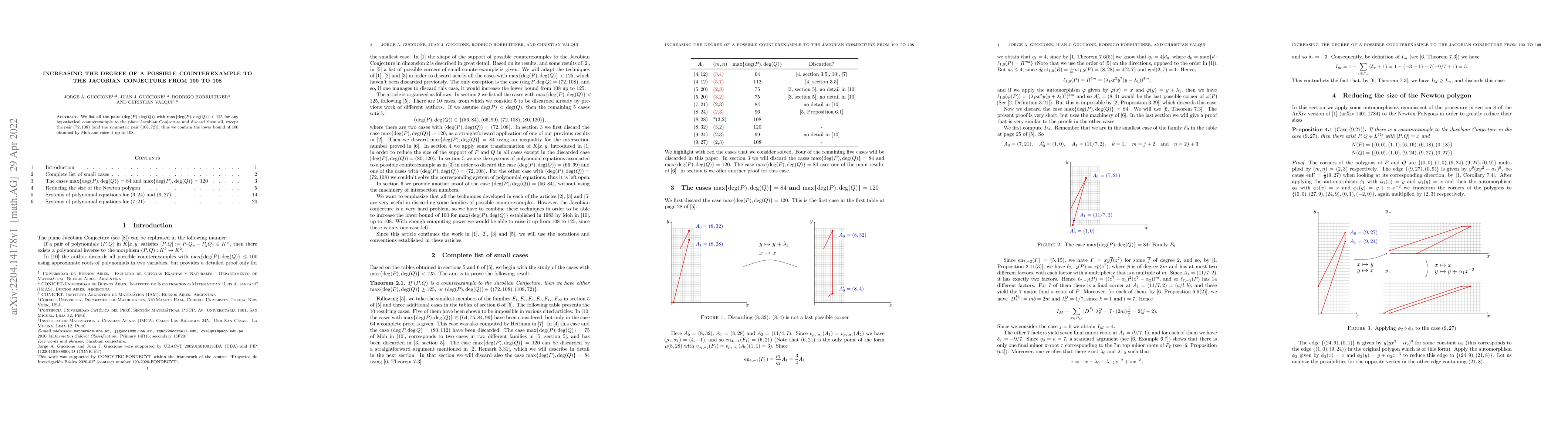 Thumbnail for Increasing the degree of a possible counterexample to the Jacobian
  Conjecture from 100 to 108