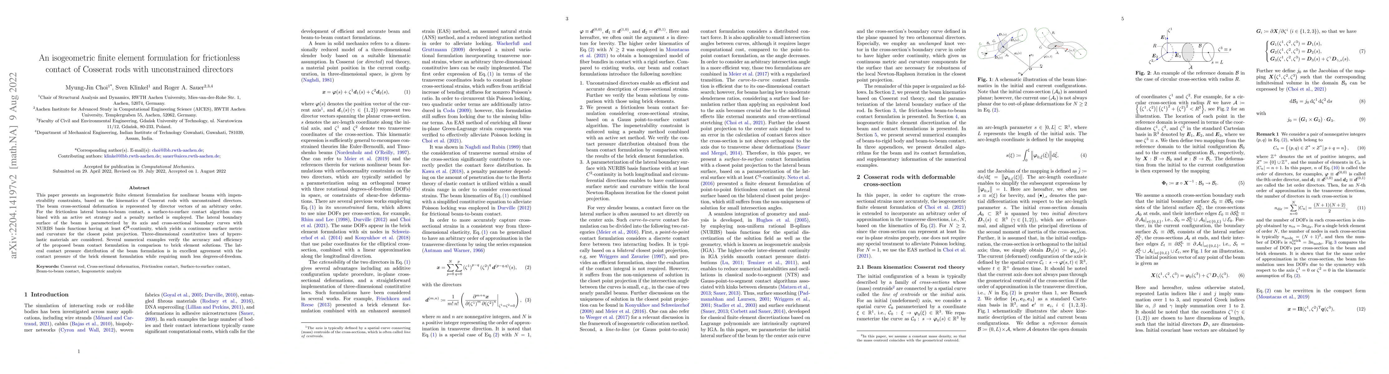 Thumbnail for An isogeometric finite element formulation for frictionless contact of
  Cosserat rods with unconstrained directors