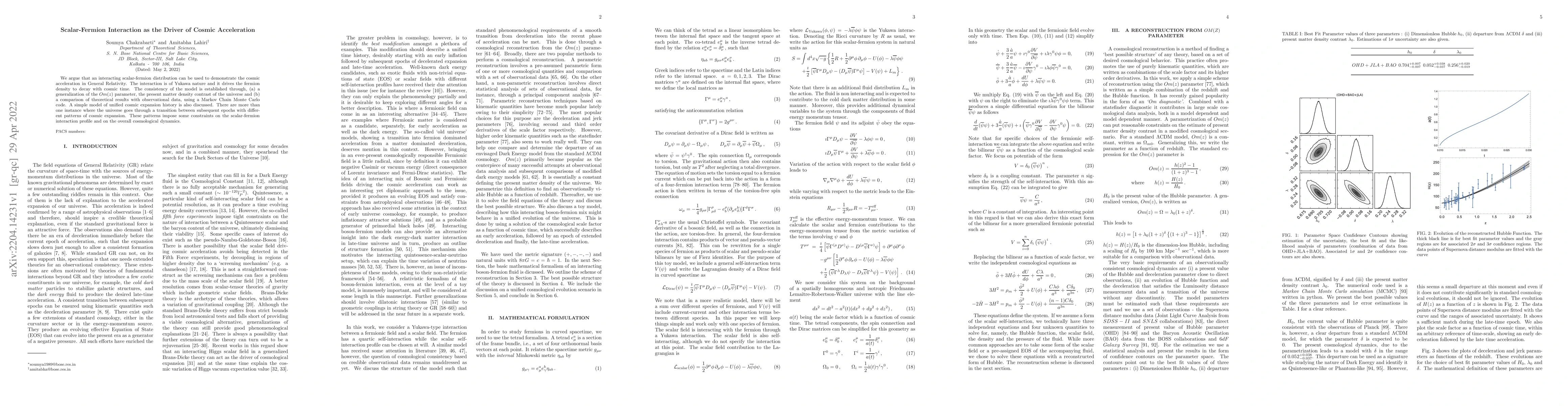 Thumbnail for Scalar-Fermion Interaction as the Driver of Cosmic Acceleration