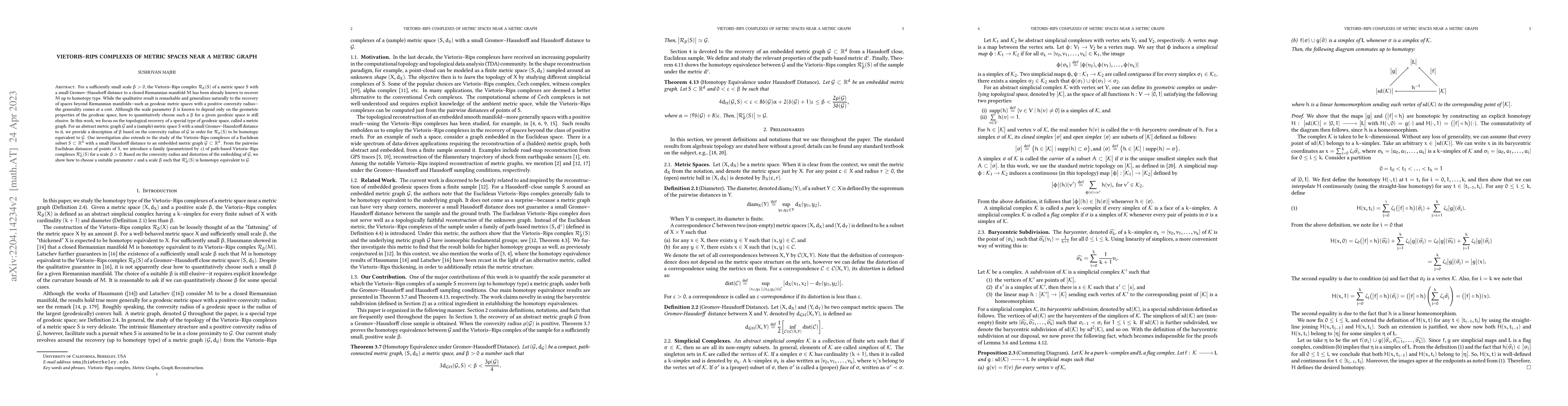 Thumbnail for Vietoris$\unicode{x2013}$Rips Complexes of Metric Spaces Near a Metric
  Graph