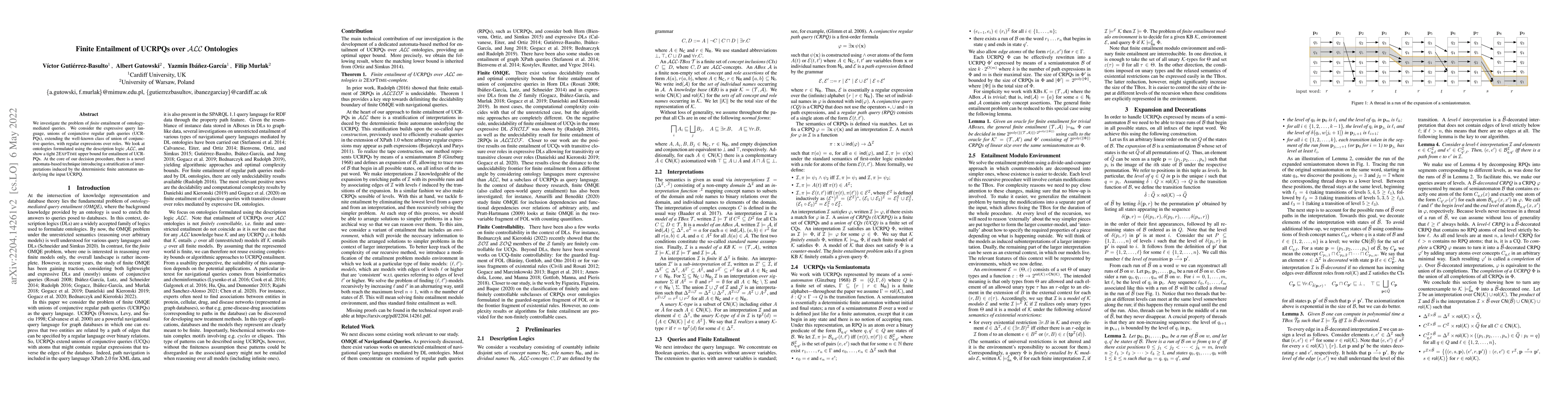 Thumbnail for Finite Entailment of UCRPQs over ALC Ontologies