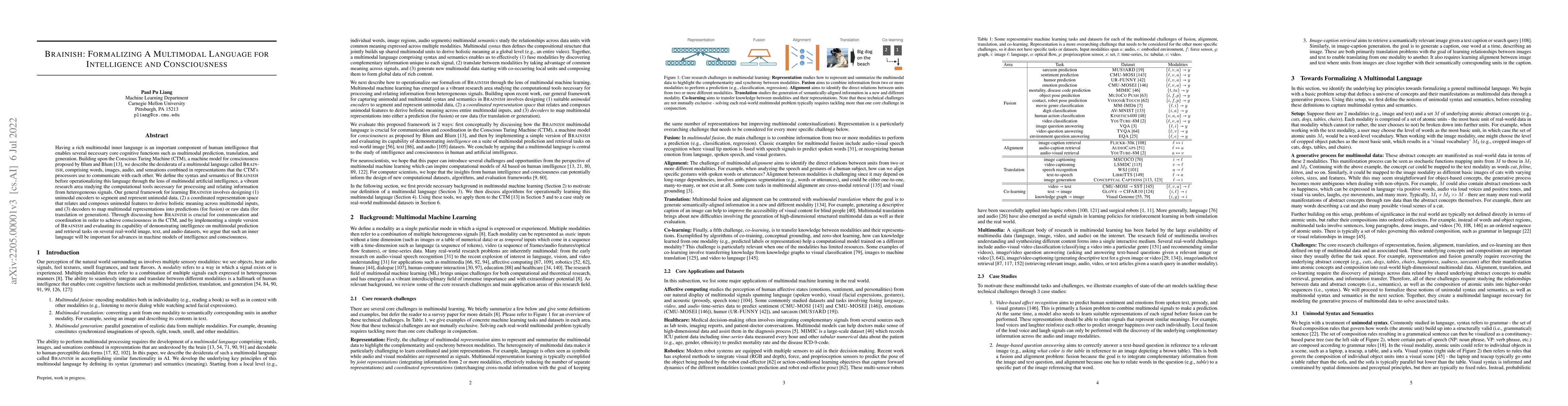 Thumbnail for Brainish: Formalizing A Multimodal Language for Intelligence and
  Consciousness