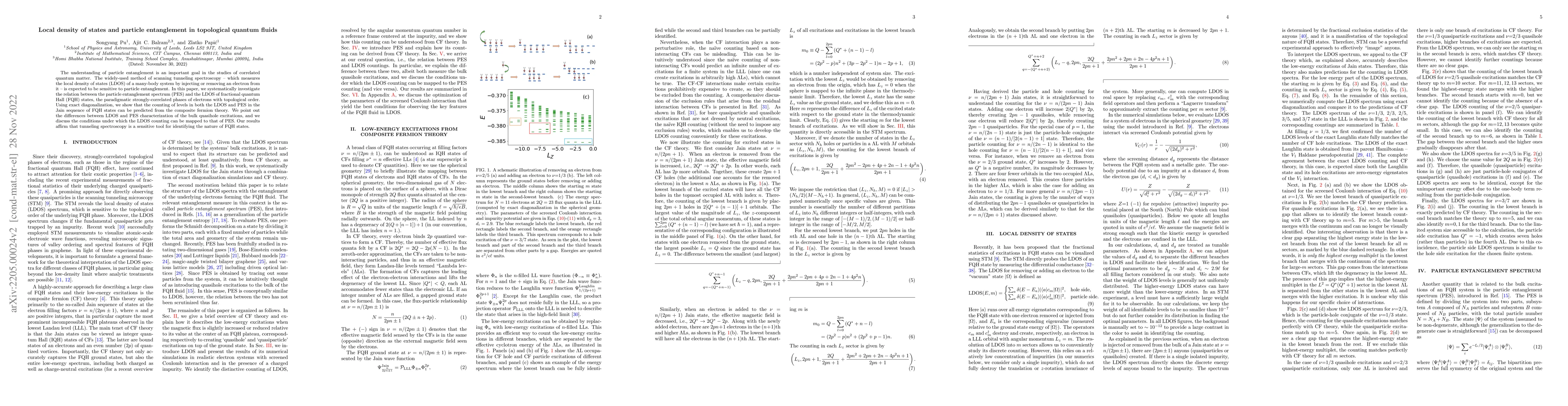 Thumbnail for Local density of states and particle entanglement in topological quantum
  fluids