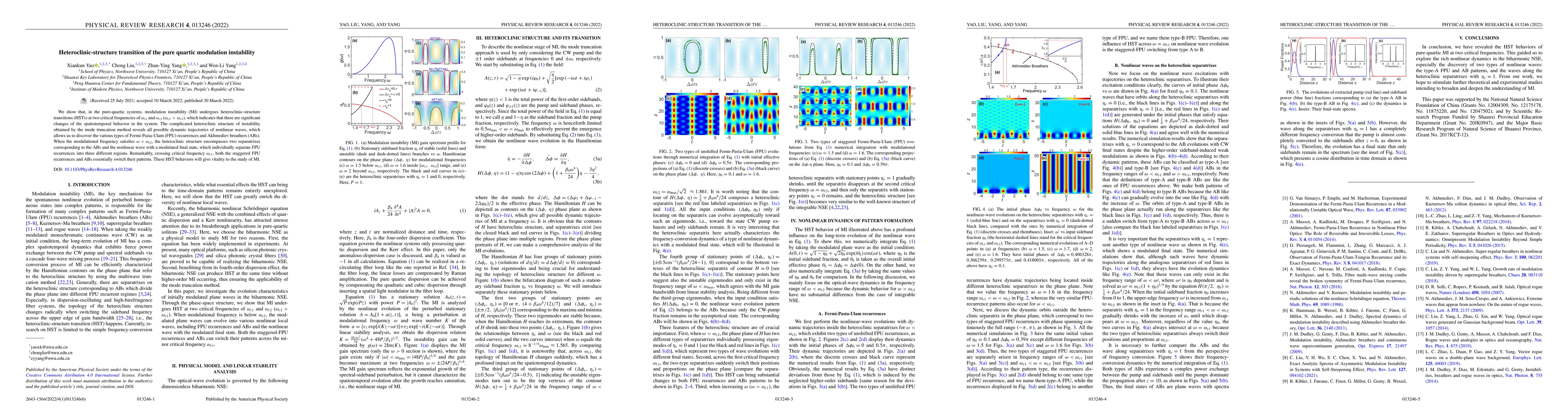 Thumbnail for Heteroclinic-structure transition of the pure quartic modulation
  instability