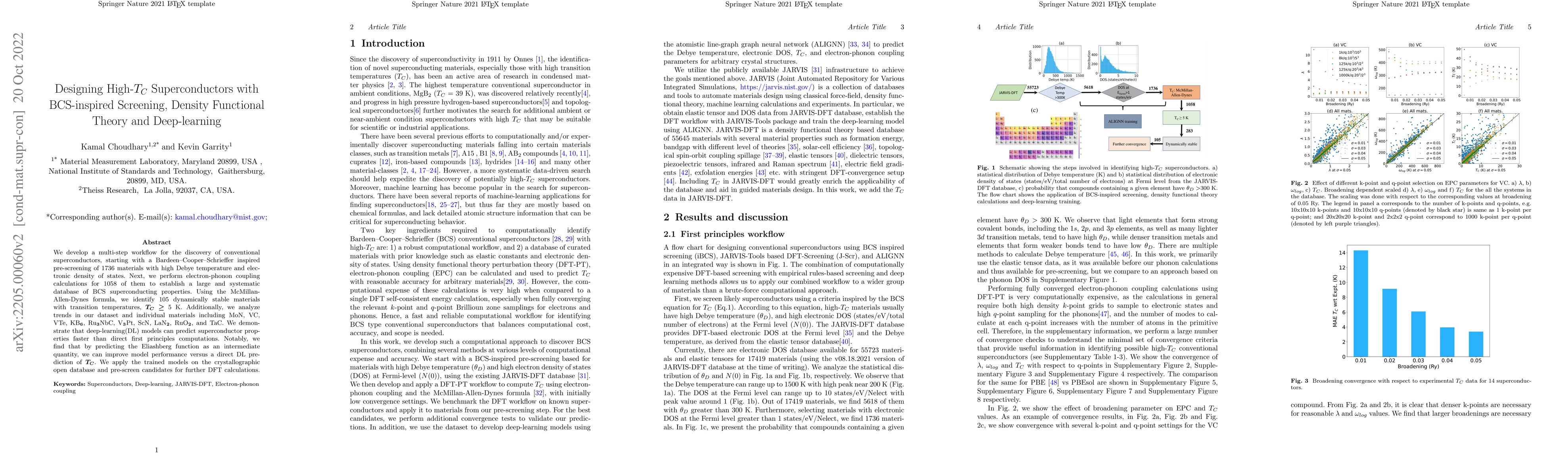 Thumbnail for Designing High-Tc Superconductors with BCS-inspired Screening, Density
  Functional Theory and Deep-learning