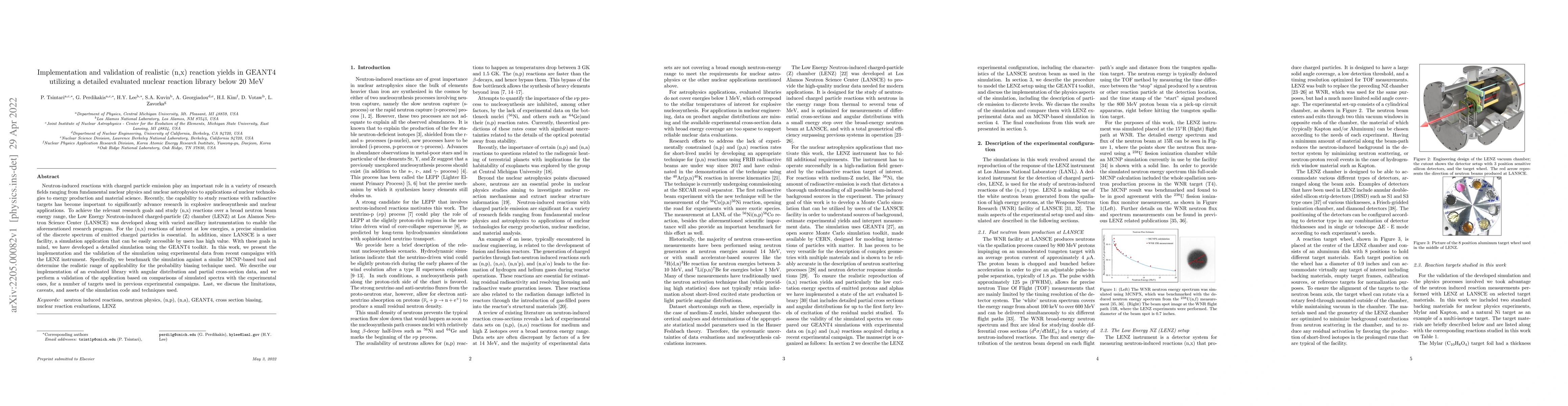 Thumbnail for Implementation and validation of realistic (n,x) reaction yields in
  GEANT4 utilizing a detailed evaluated nuclear reaction library below 20 MeV