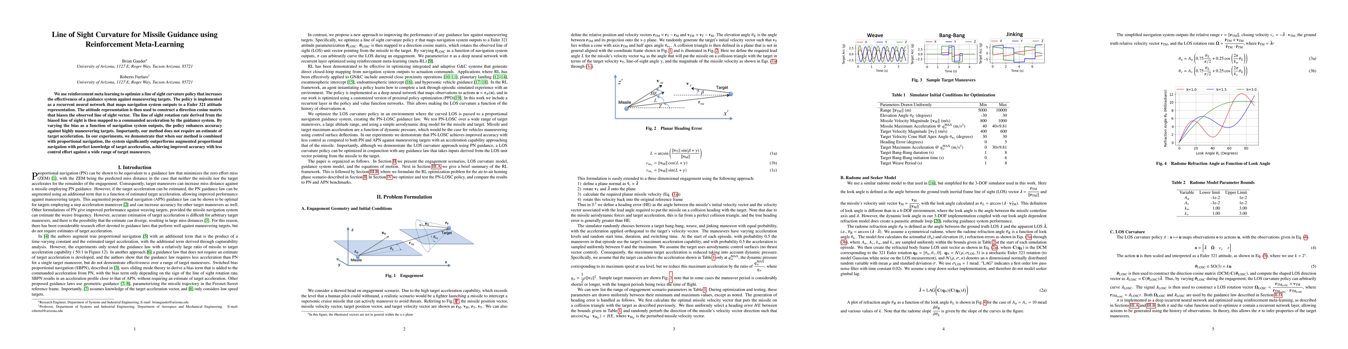 Thumbnail for Line of Sight Curvature for Missile Guidance using Reinforcement
  Meta-Learning