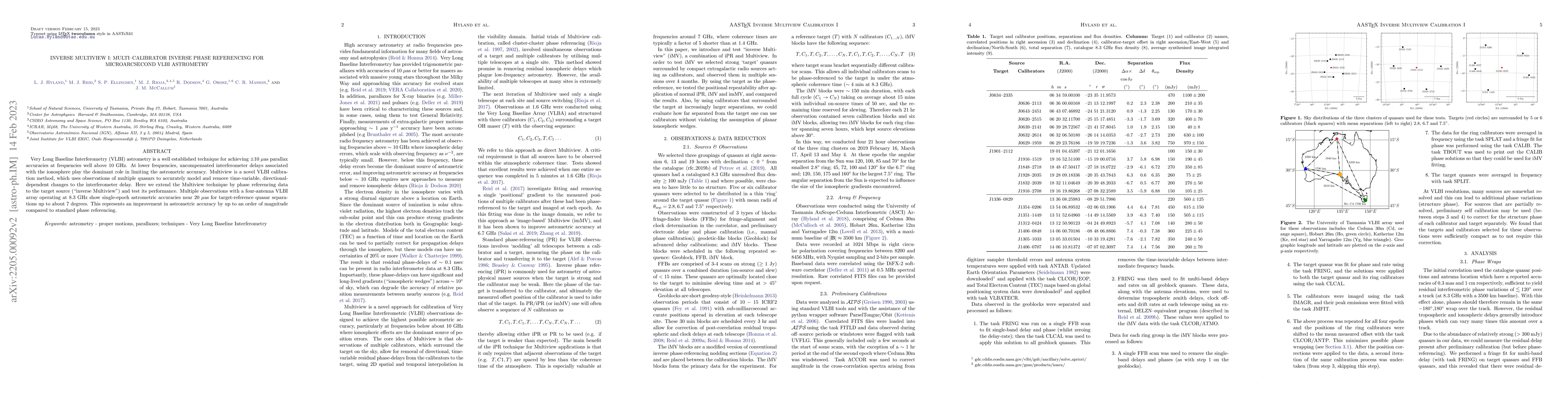 Thumbnail for Inverse Multview I: Multi-Calibrator inverse phase referencing for
  Microarcsecond VLBI Astrometry