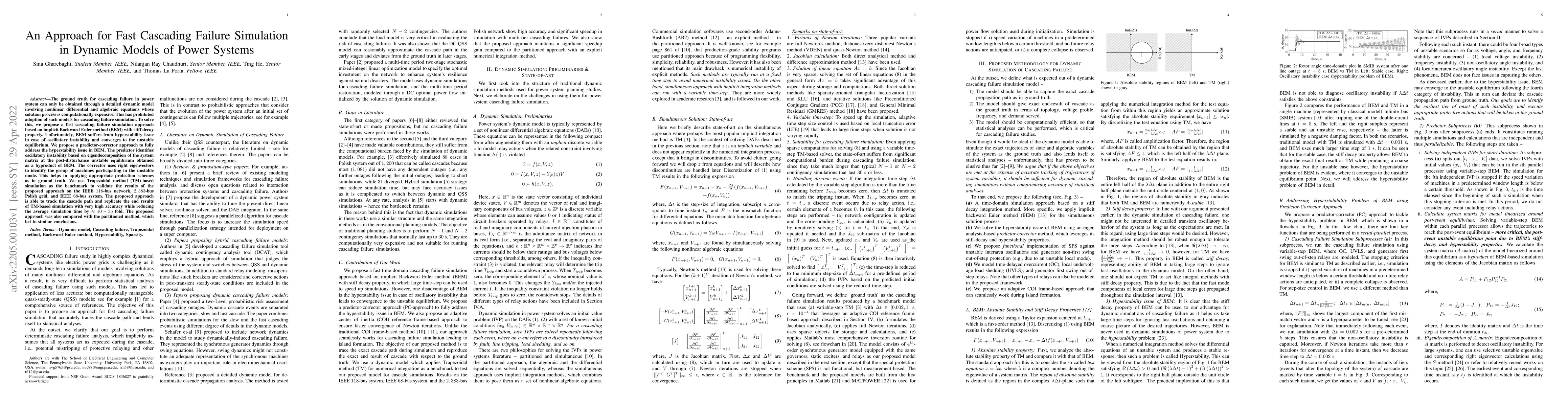 Thumbnail for An Approach for Fast Cascading Failure Simulation in Dynamic Models of
  Power Systems