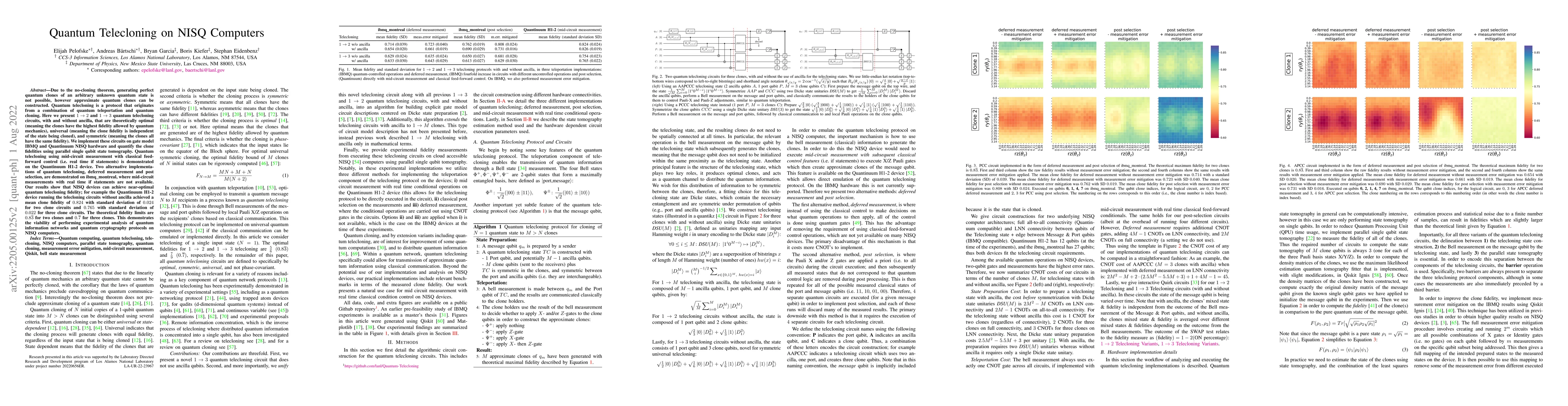 Thumbnail for Quantum Telecloning on NISQ Computers
