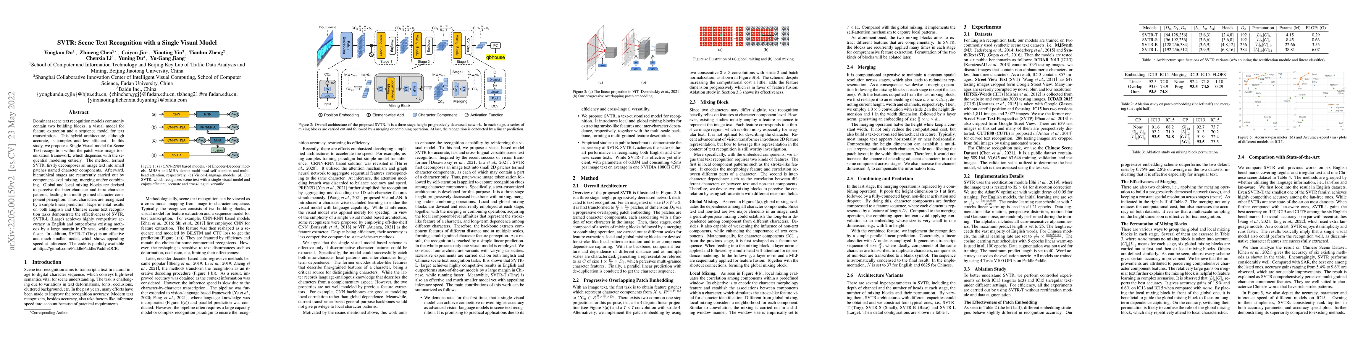 Thumbnail for SVTR: Scene Text Recognition with a Single Visual Model