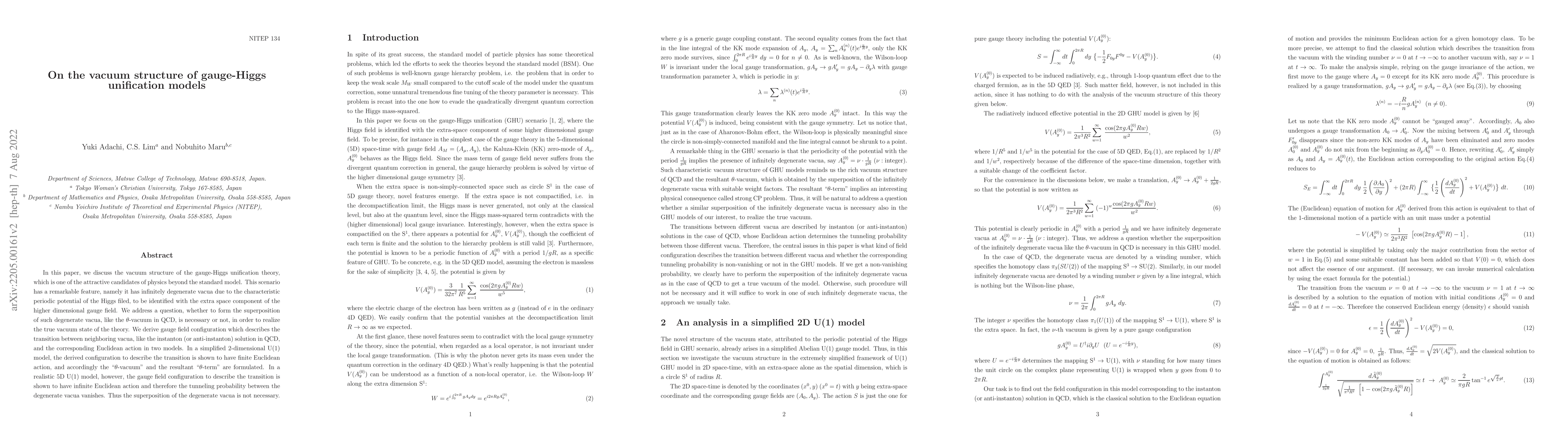 Thumbnail for On the vacuum structure of gauge-Higgs unification models