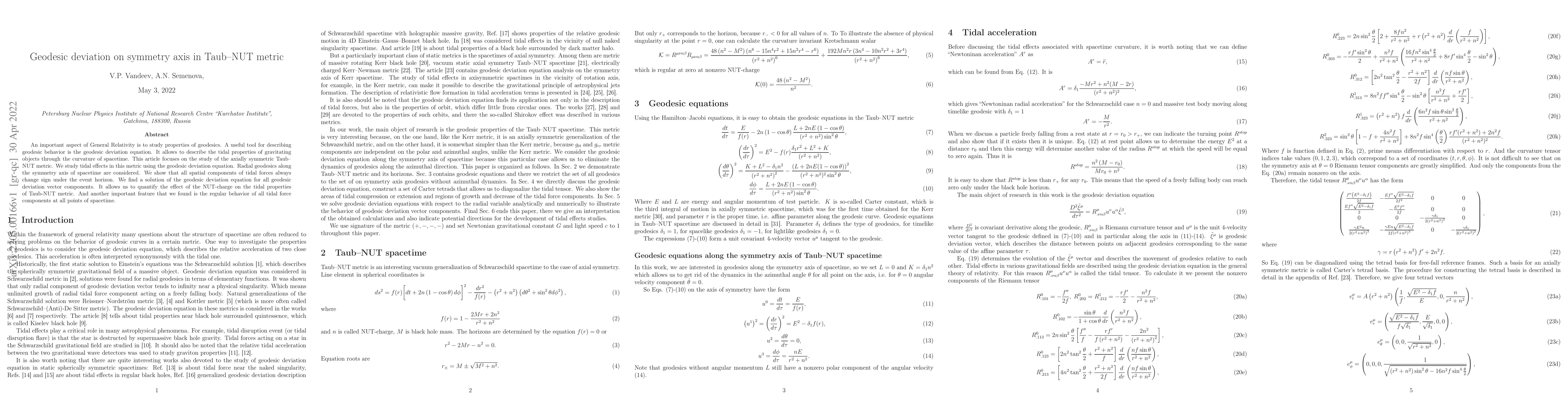 Thumbnail for Geodesic deviation on symmetry axis in Taub-NUT metric