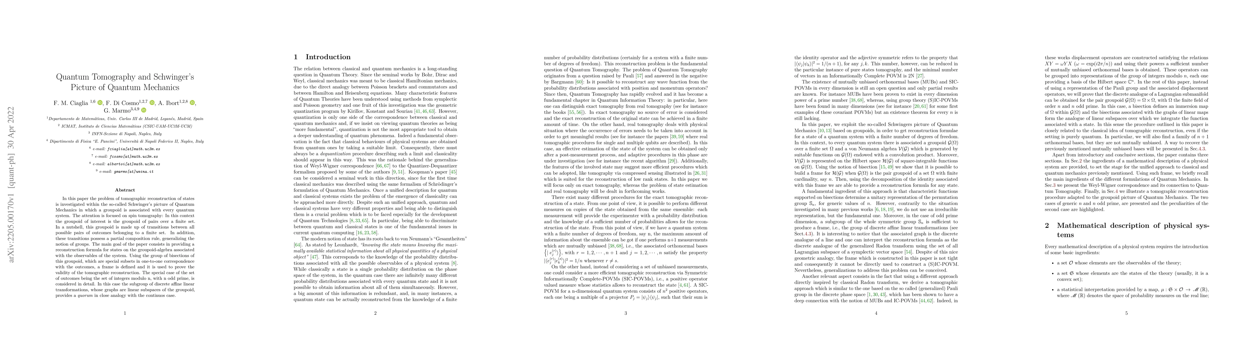 Thumbnail for Quantum Tomography and Schwinger's Picture of Quantum Mechanics