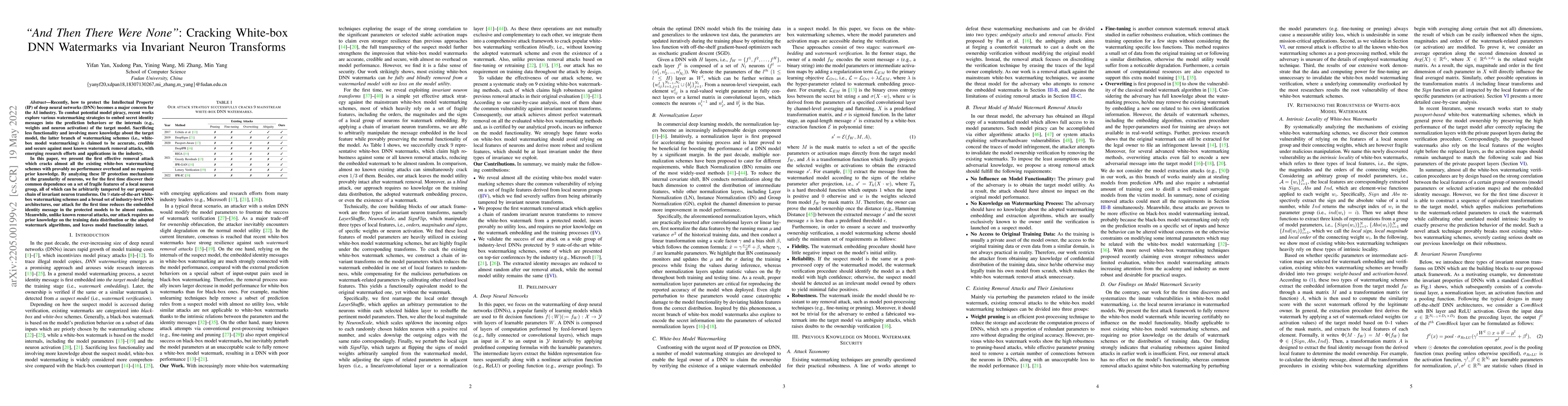 Thumbnail for Cracking White-box DNN Watermarks via Invariant Neuron Transforms