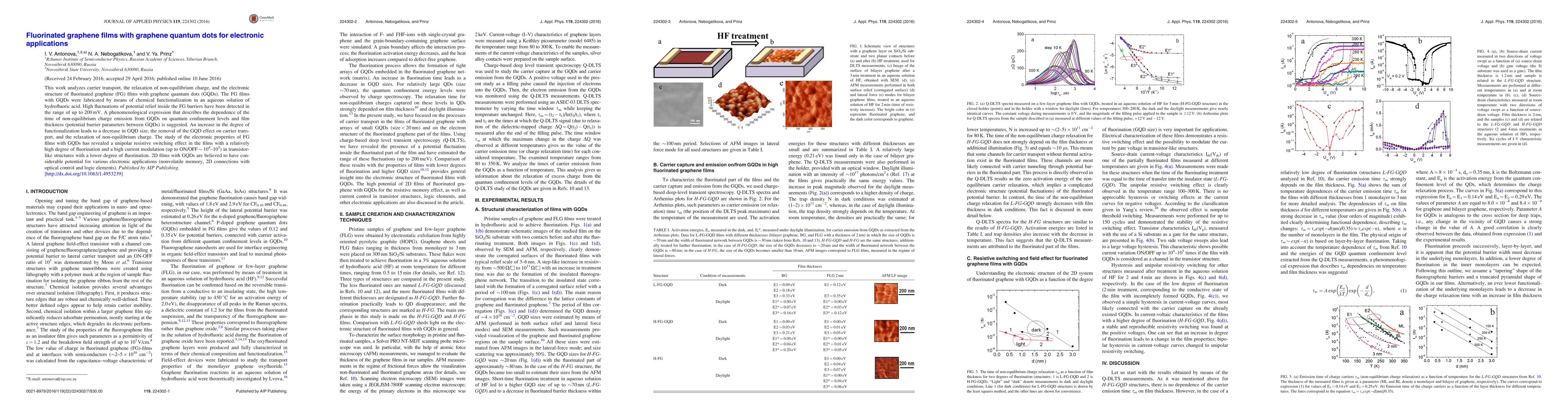 Thumbnail for Fluorinated graphene films with graphene quantum dots for electronic
  applications