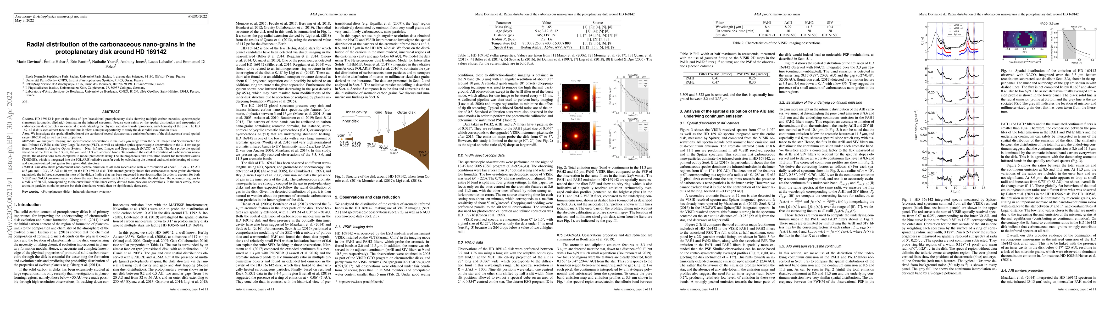 Thumbnail for Radial distribution of the carbonaceous nano-grains in the
  protoplanetary disk around HD 169142