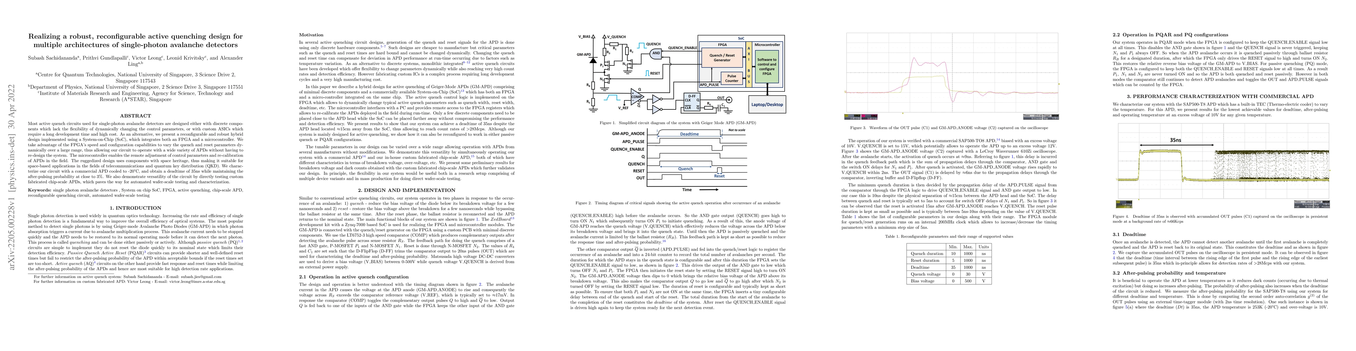 Thumbnail for Realizing a robust, reconfigurable active quenching design for multiple
  architectures of single-photon avalanche detectors