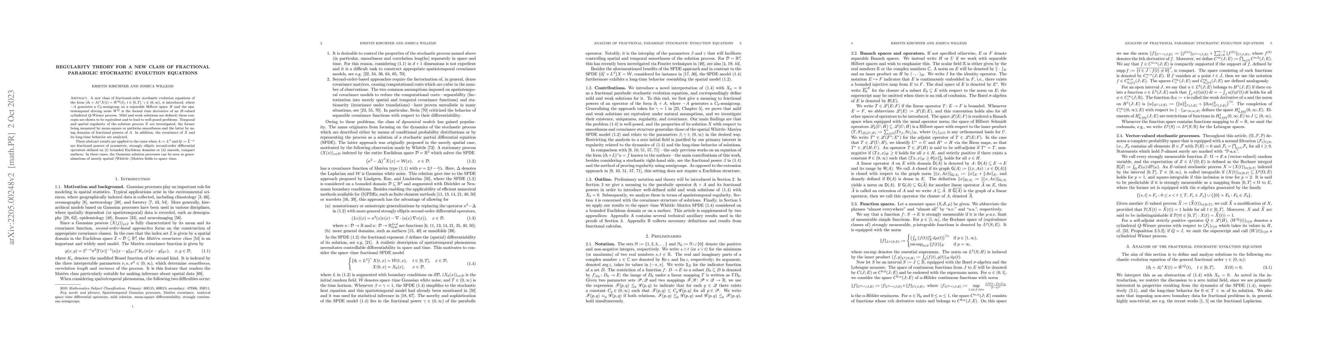 Thumbnail for Regularity theory for a new class of fractional parabolic stochastic
  evolution equations