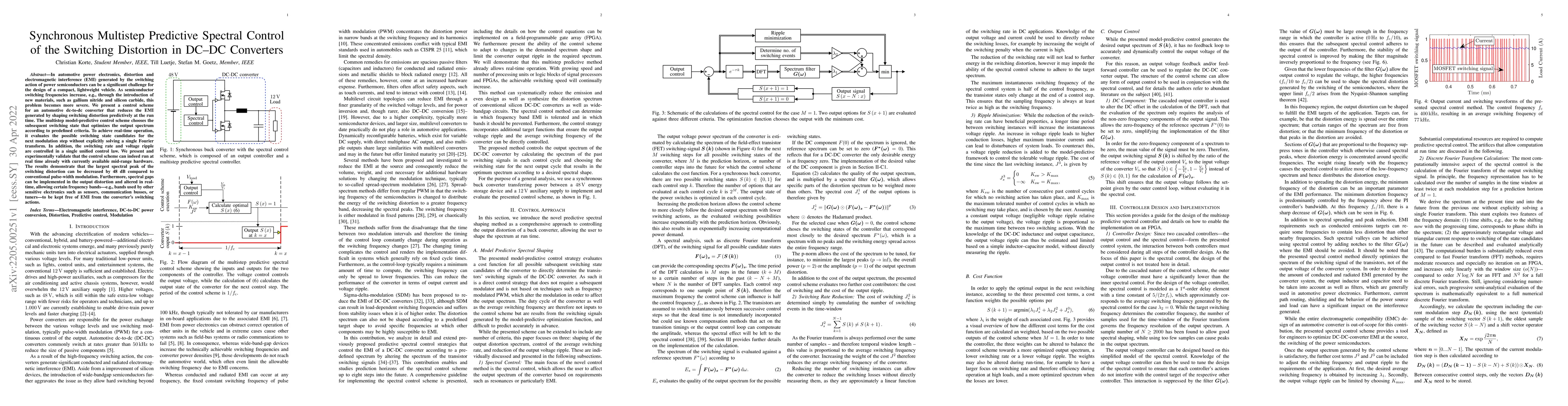 Thumbnail for Synchronous Multistep Predictive Spectral Control of the Switching
  Distortion in DC--DC Converters