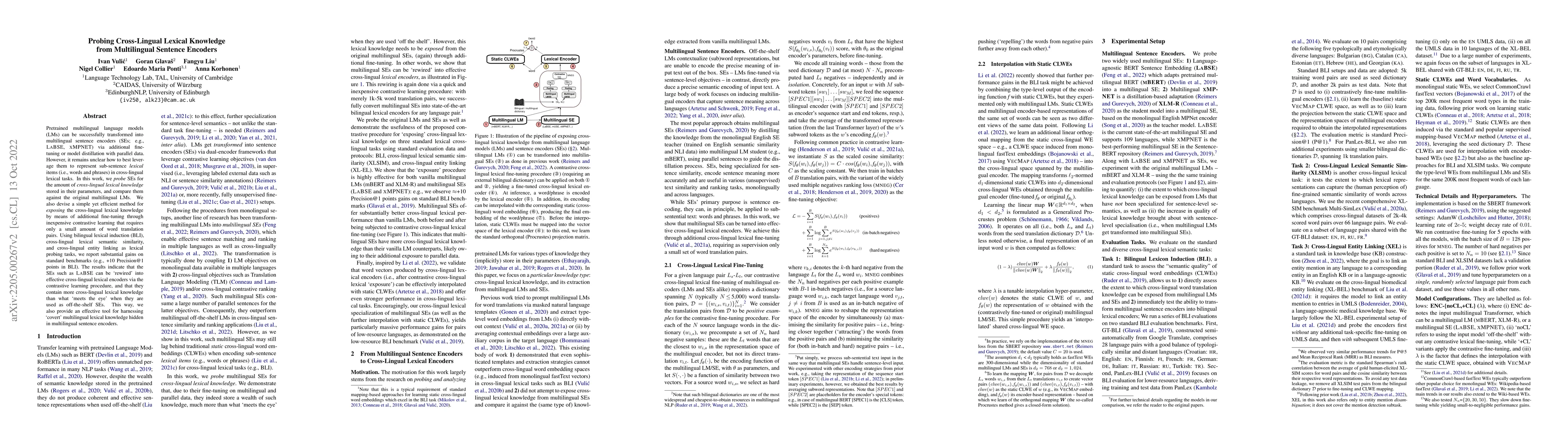 Thumbnail for Probing Cross-Lingual Lexical Knowledge from Multilingual Sentence
  Encoders