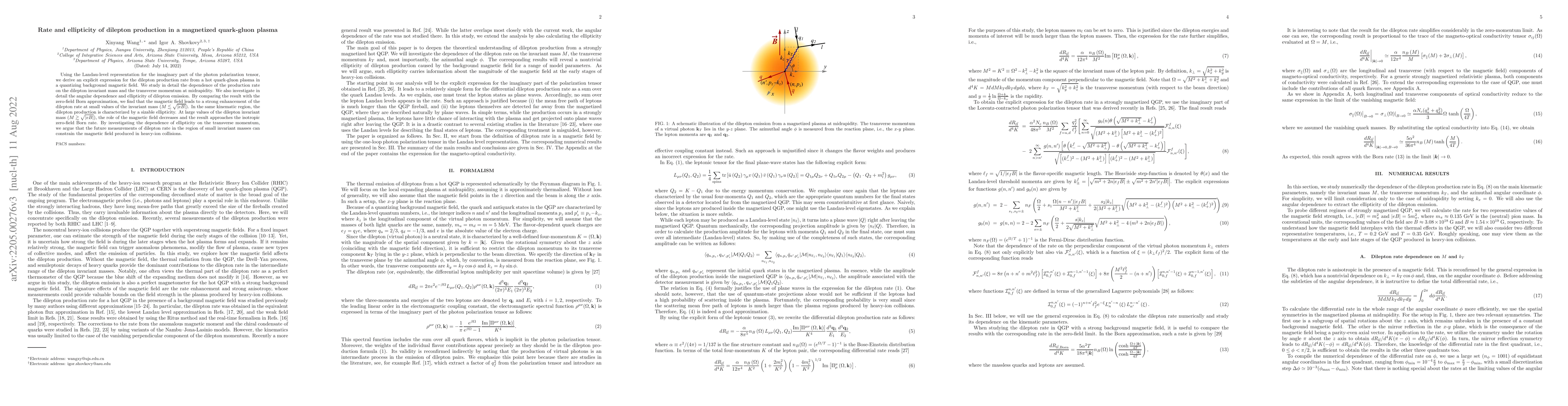 Thumbnail for Rate and ellipticity of dilepton production in a magnetized quark-gluon
  plasma