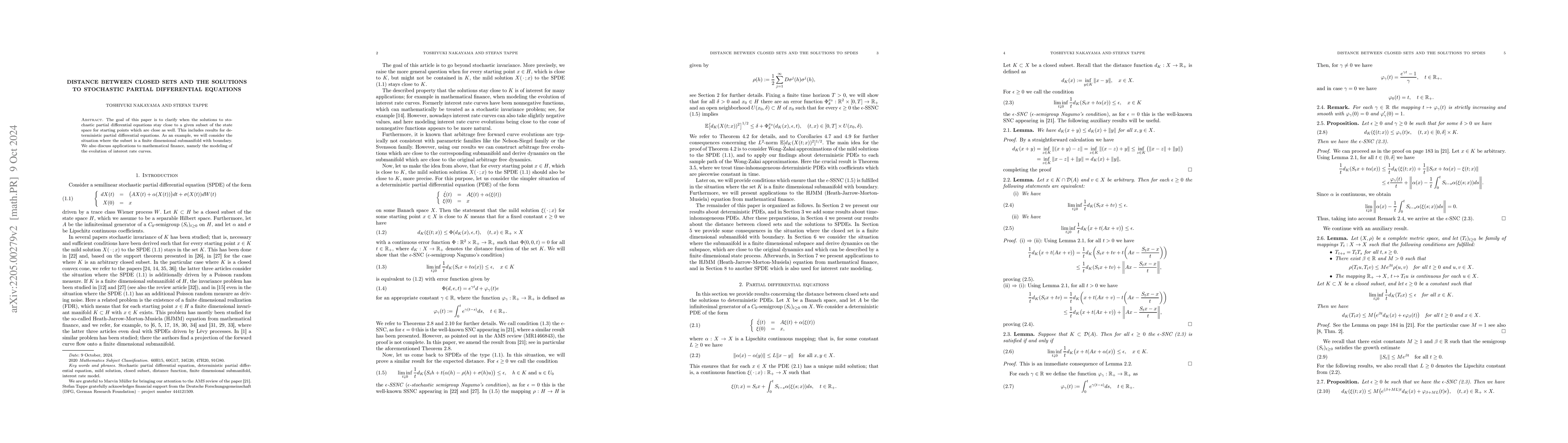 Thumbnail for Distance between closed sets and the solutions to stochastic partial
  differential equations