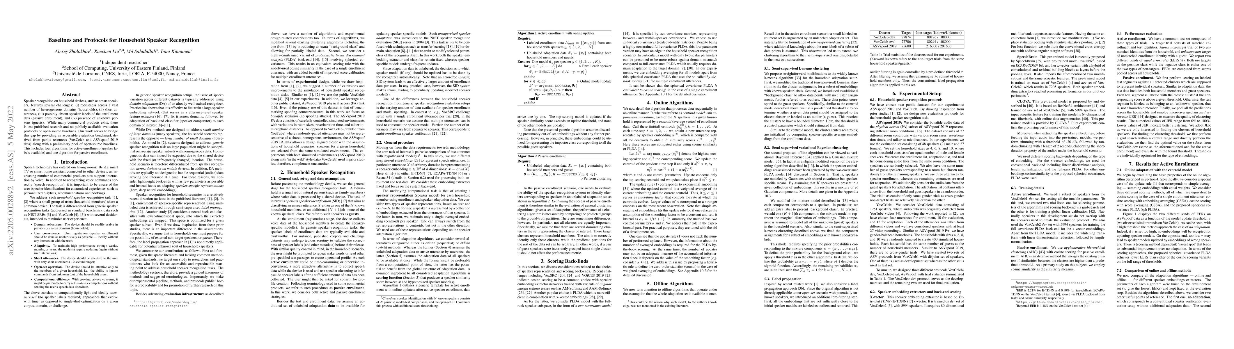 Thumbnail for Baselines and Protocols for Household Speaker Recognition