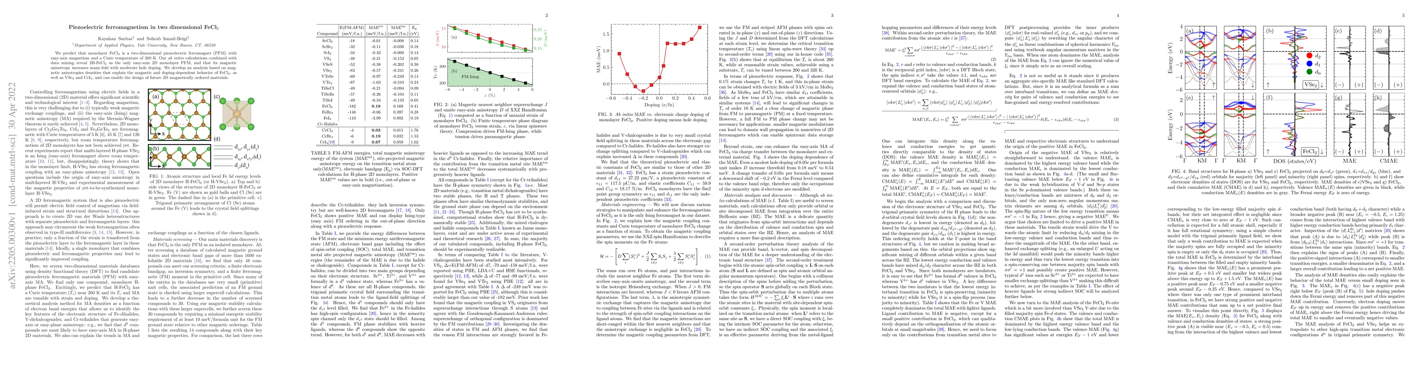 Thumbnail for Piezoelectric ferromagnetism in two dimensional FeCl$_2$