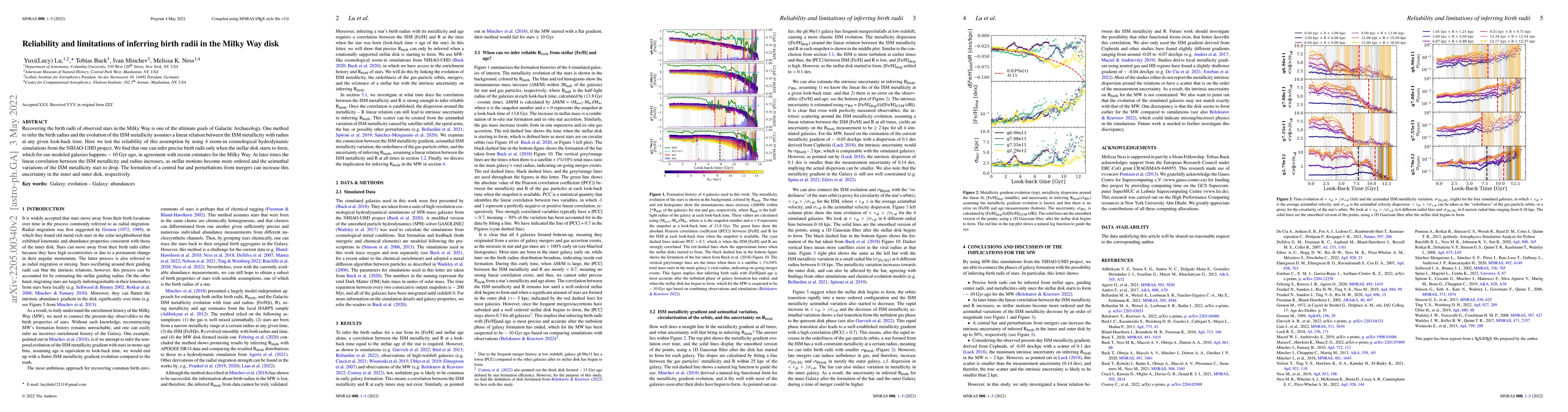 Thumbnail for Reliability and limitations of inferring birth radii in the Milky Way
  disk