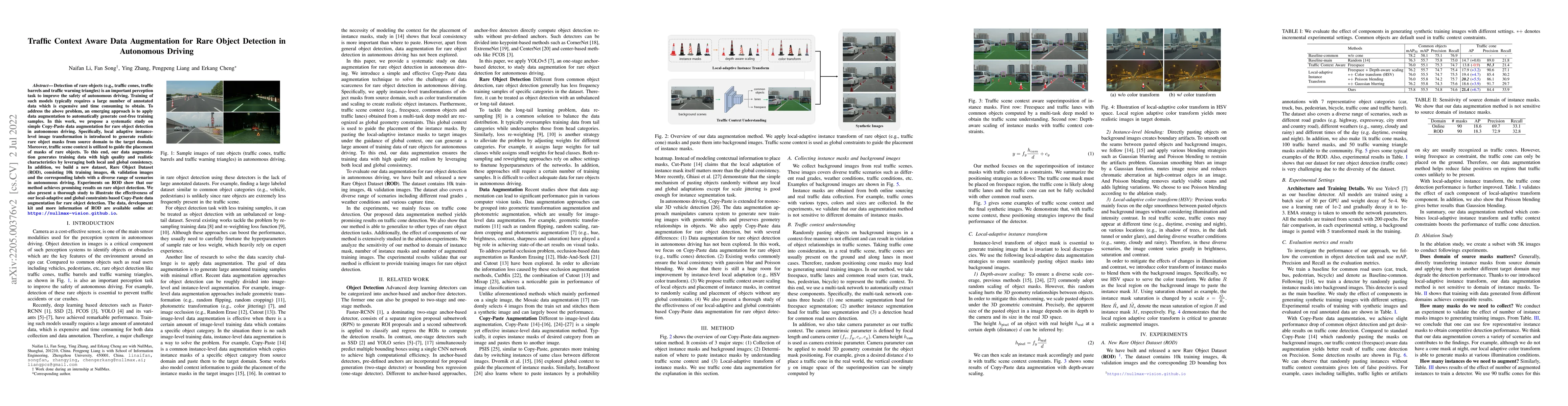 Thumbnail for Traffic Context Aware Data Augmentation for Rare Object Detection in
  Autonomous Driving