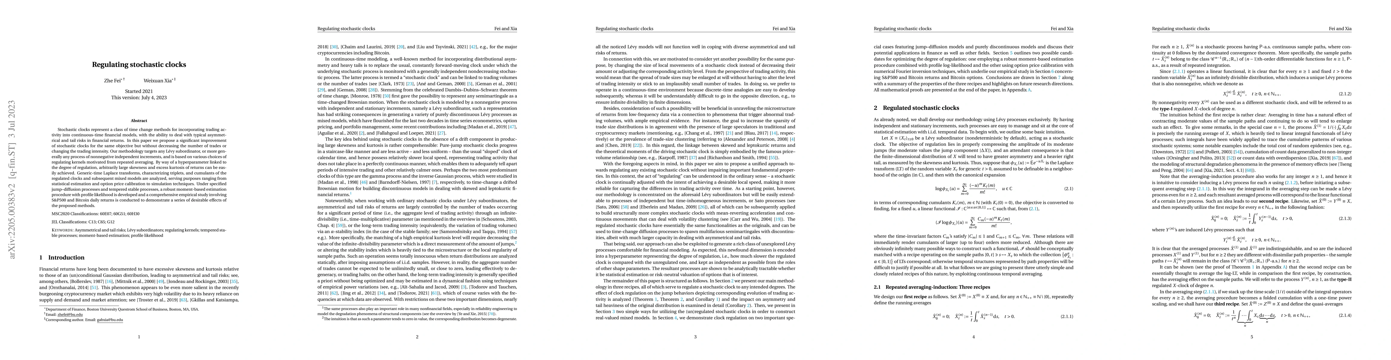 Thumbnail for Regulating stochastic clocks