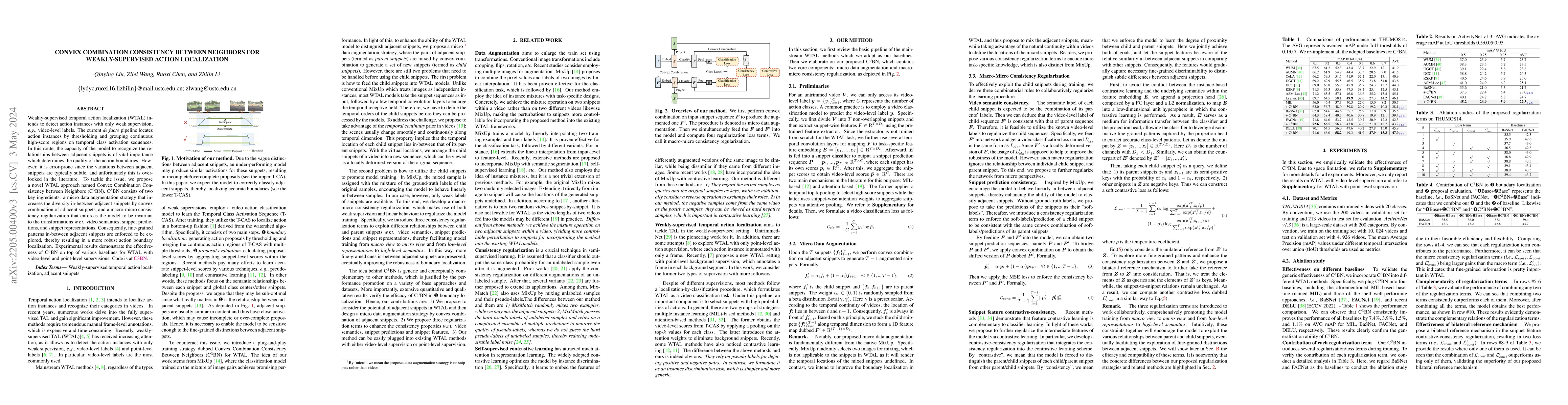 Thumbnail for Convex Combination Consistency between Neighbors for Weakly-supervised
  Action Localization