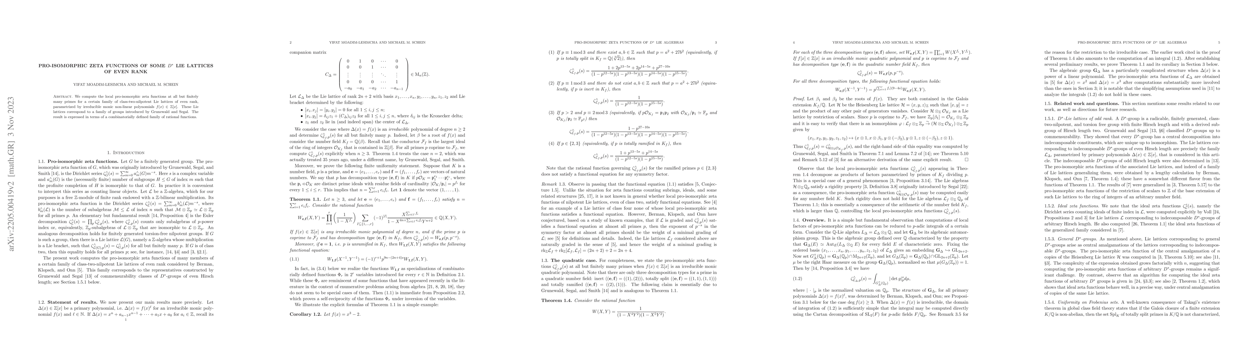 Thumbnail for Pro-isomorphic zeta functions of some $D^\ast$ Lie lattices of even rank