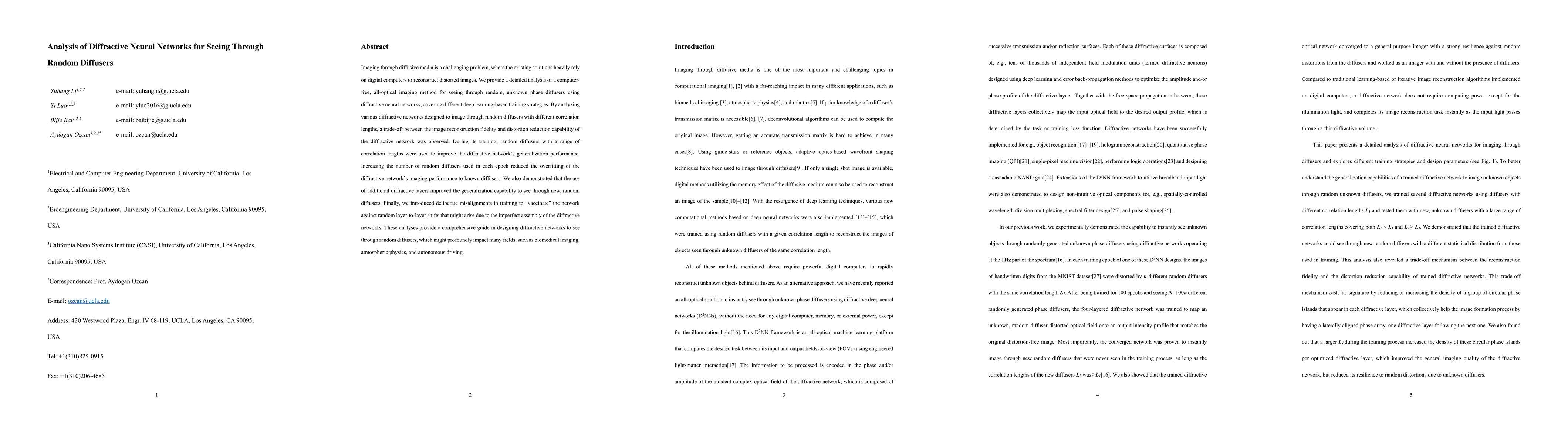 Thumbnail for Analysis of Diffractive Neural Networks for Seeing Through Random
  Diffusers
