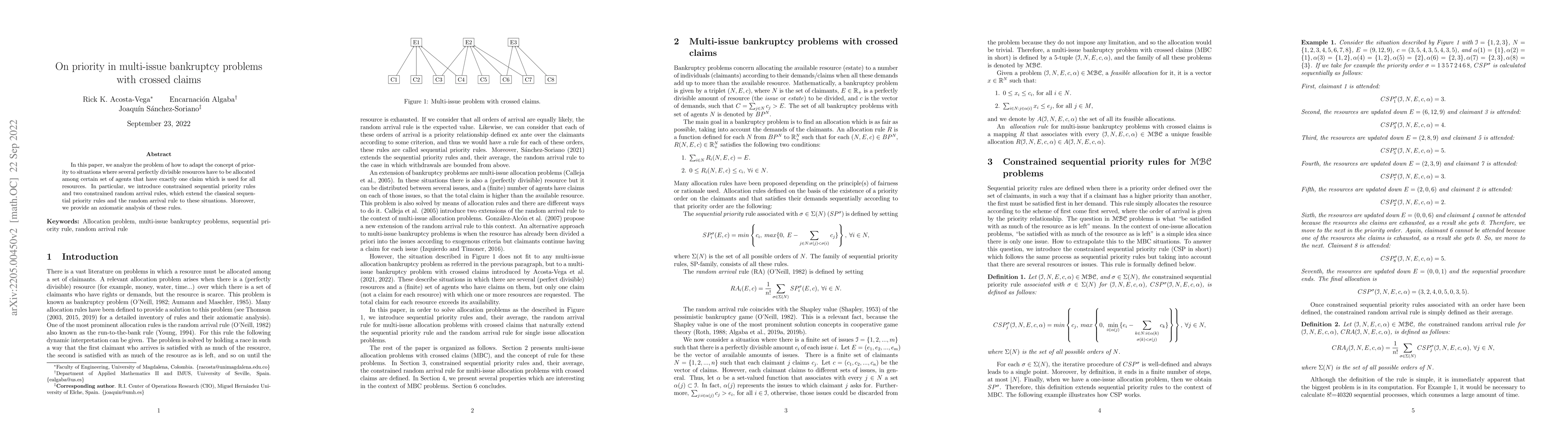 Thumbnail for On priority in multi-issue bankruptcy problems with crossed claims