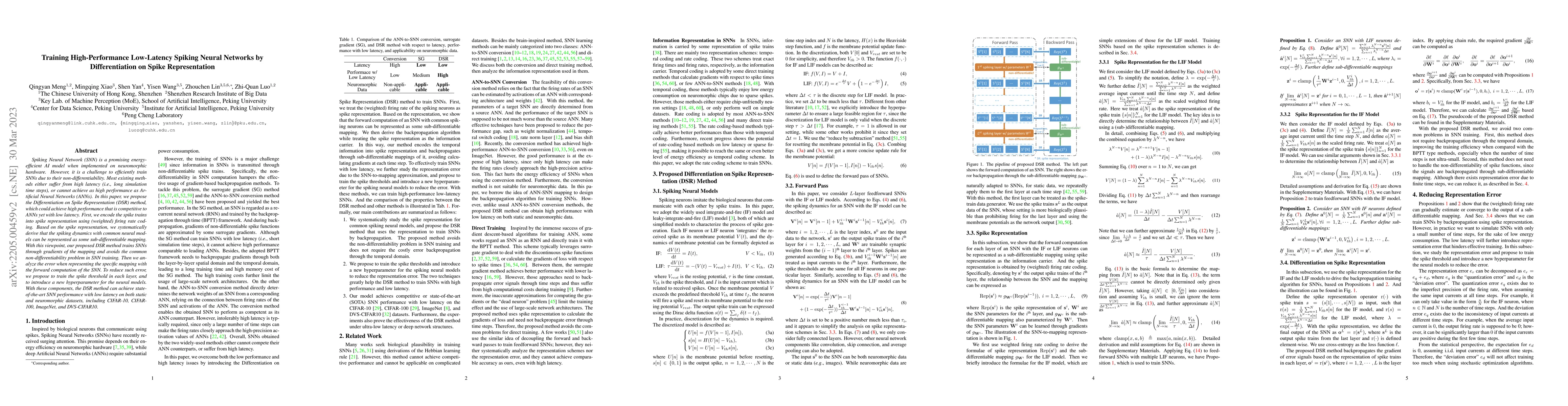 Thumbnail for Training High-Performance Low-Latency Spiking Neural Networks by
  Differentiation on Spike Representation