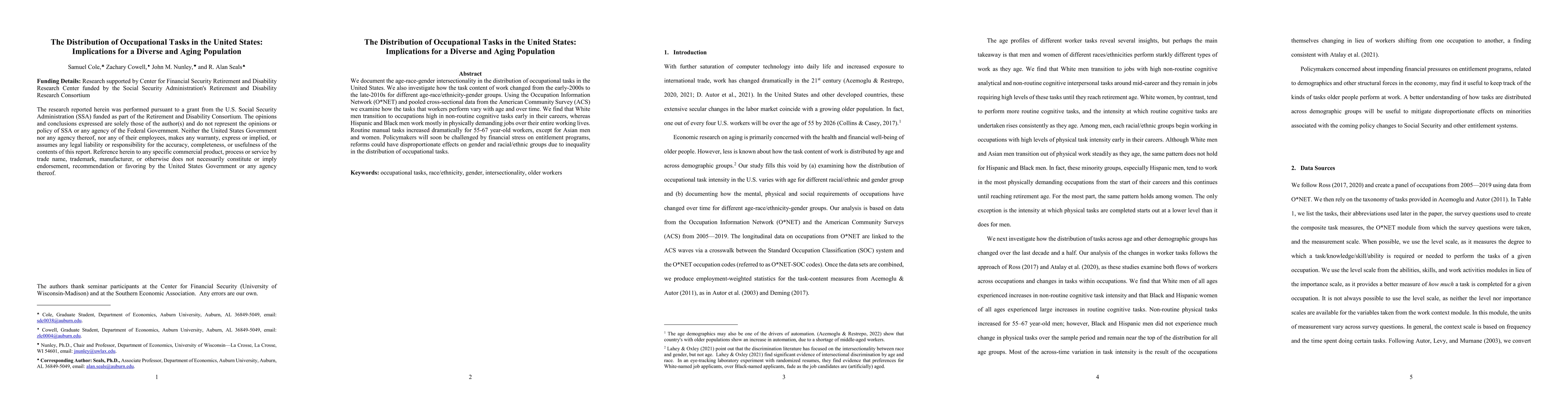Thumbnail for The Distribution of Occupational Tasks in the United States:
  Implications for a Diverse and Aging Population