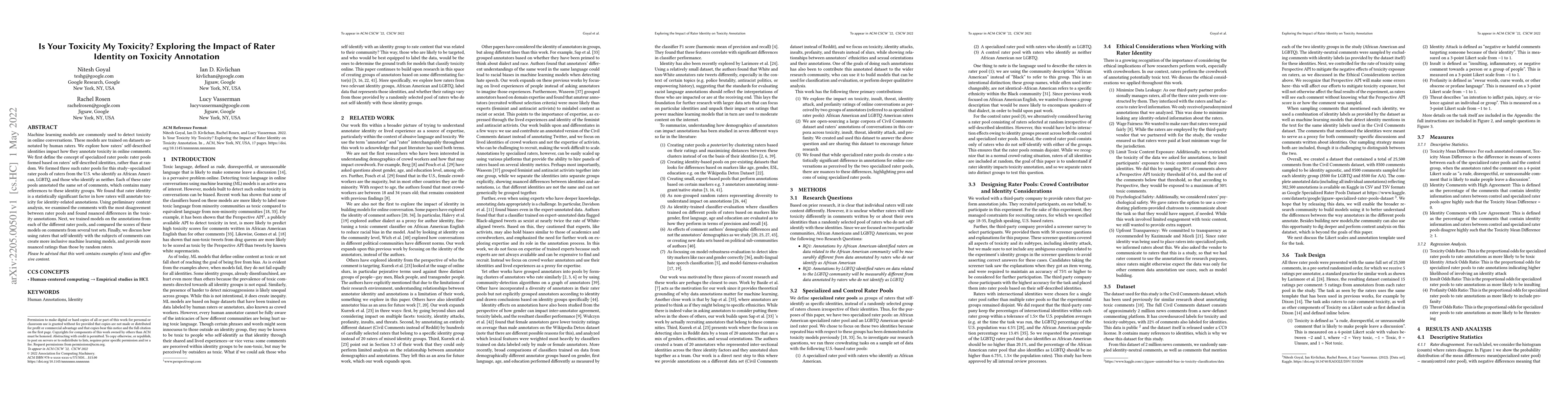 Thumbnail for Is Your Toxicity My Toxicity? Exploring the Impact of Rater Identity on
  Toxicity Annotation