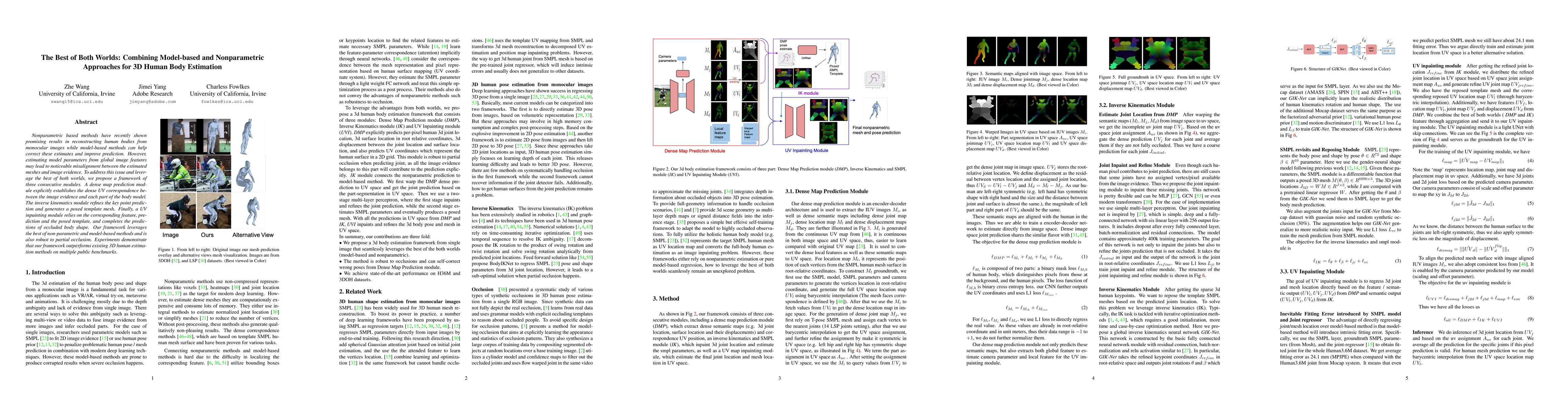 Thumbnail for The Best of Both Worlds: Combining Model-based and Nonparametric
  Approaches for 3D Human Body Estimation