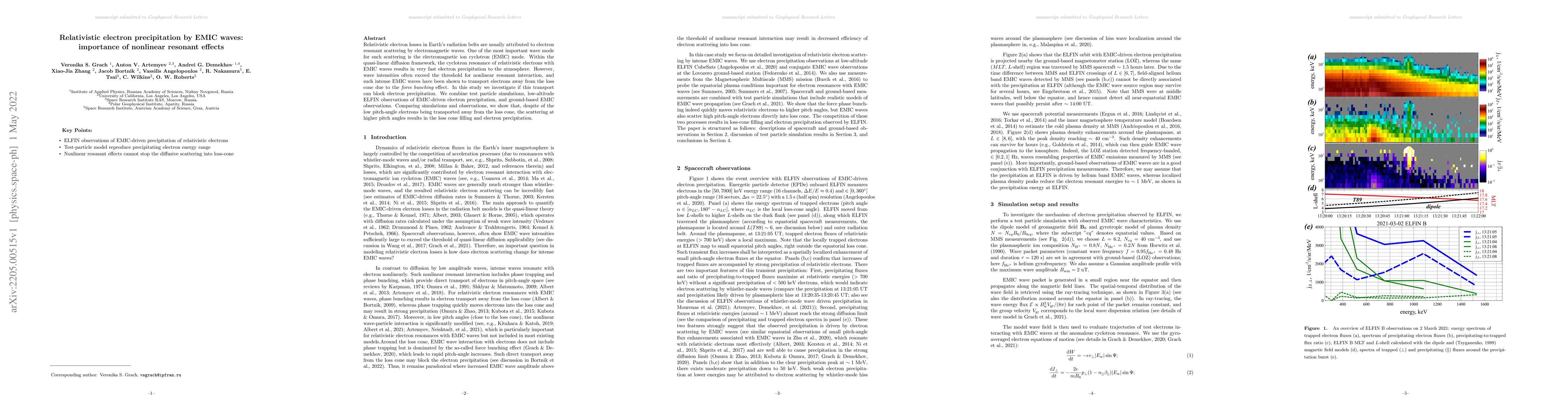Thumbnail for Relativistic electron precipitation by EMIC waves: importance of
  nonlinear resonant effects