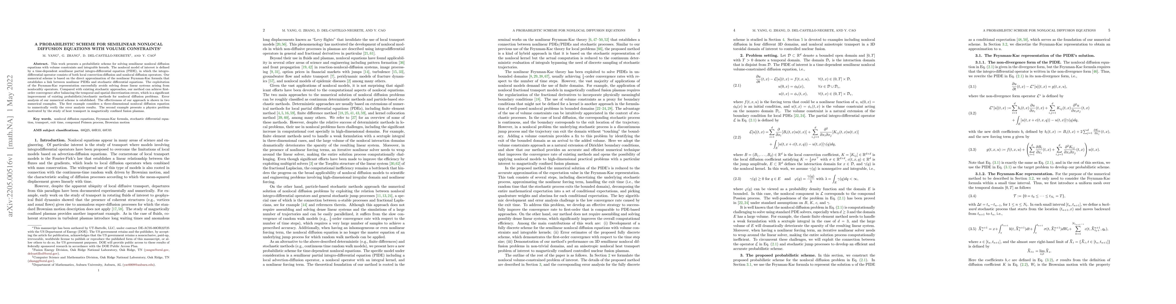Thumbnail for A probabilistic scheme for semilinear nonlocal diffusion equations with
  volume constraints