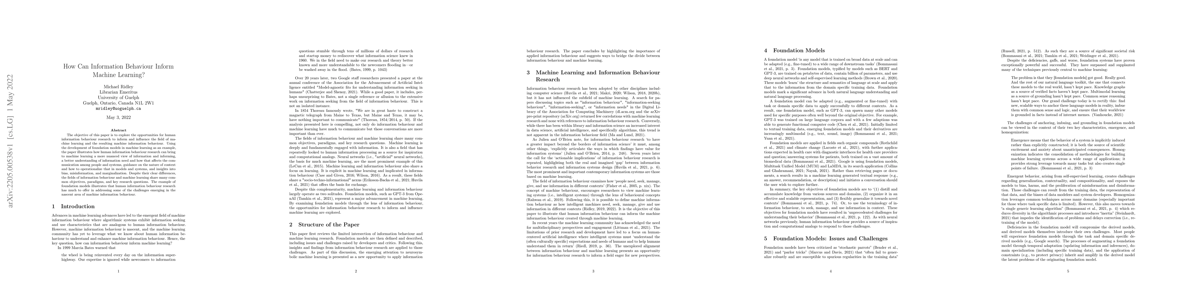 Thumbnail for Can Information Behaviour Inform Machine Learning?
