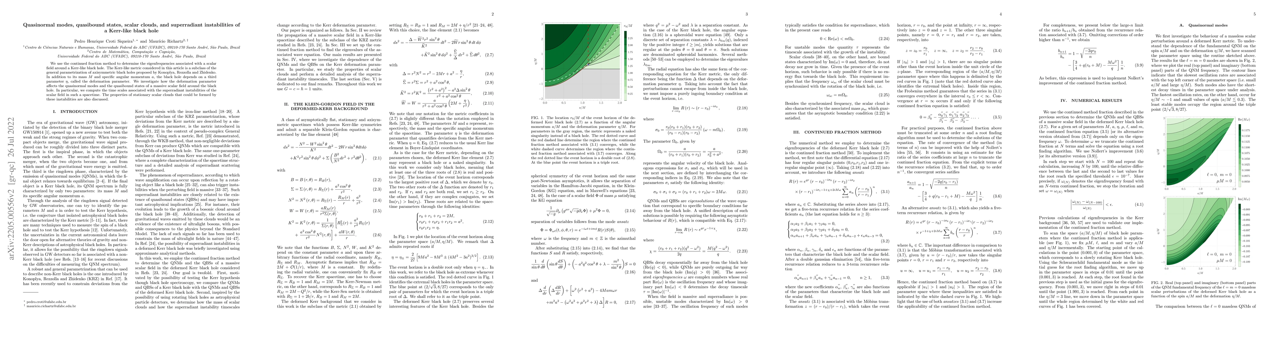Thumbnail for Quasinormal modes, quasibound states, scalar clouds, and superradiant
  instabilities of a Kerr-like black hole