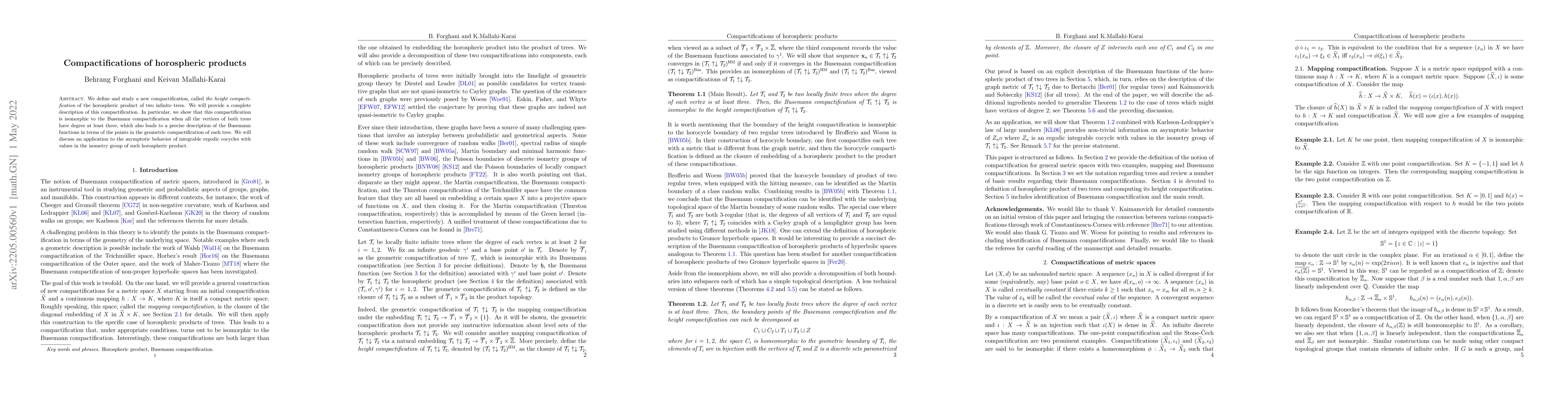 Thumbnail for Compactifications of horospheric products